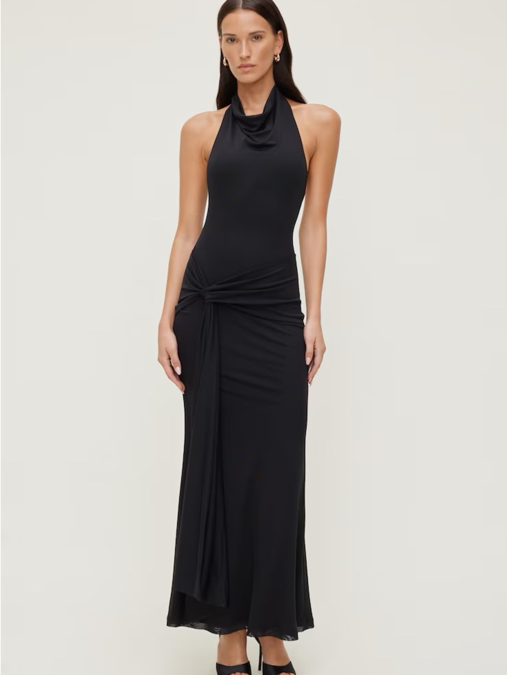 Dynamite Scarlet Draped Mesh Maxi Dress